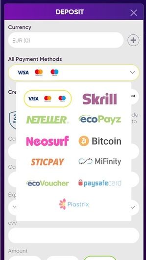 Deposit methods at Bao Casino